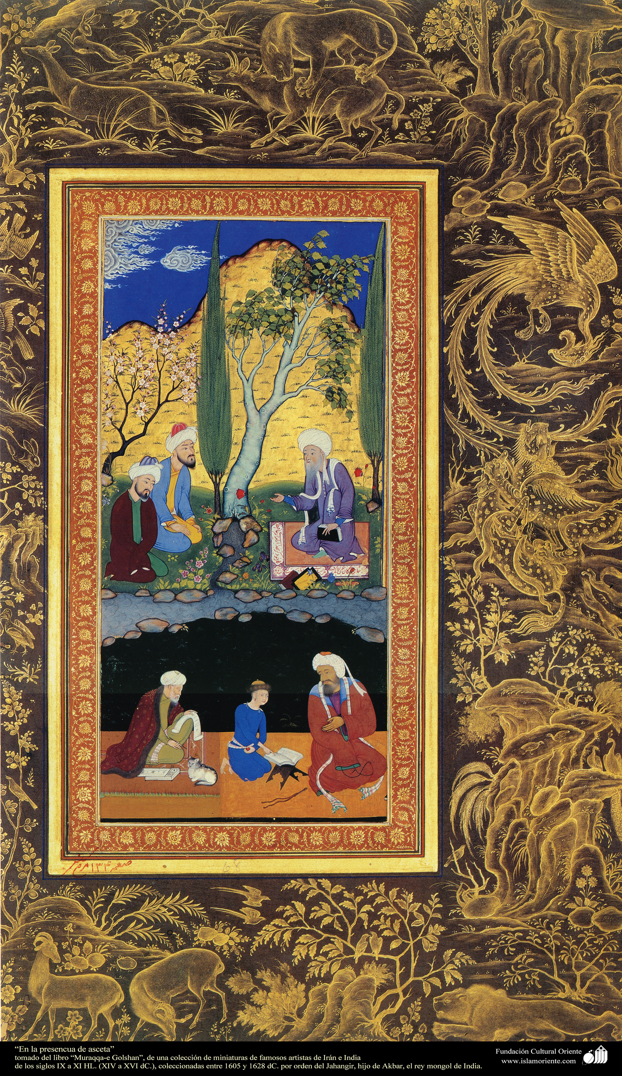 Persian miniature - "In the presence of ascetic" - taken from the book