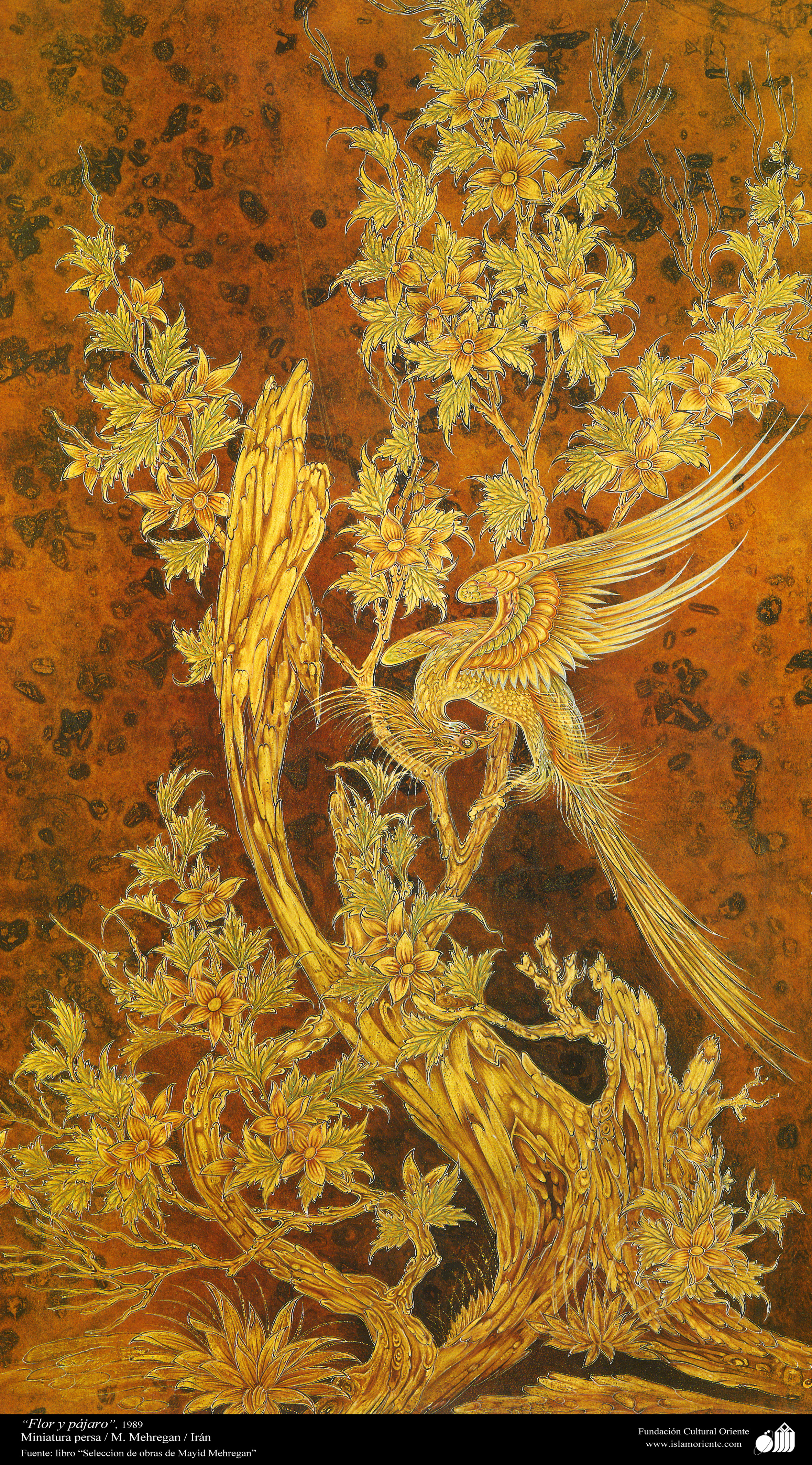 Miniatura persa, Flor y pájaro | Galería de Arte Islámico y Fotografía
