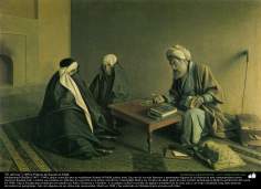 Arte islamica-Pittura-Olio su tela-Opera di maestro Kamal ol-Molk,&quot;Veggente&quot;-1892