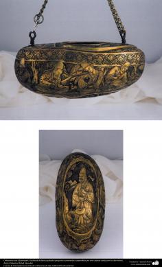 اسلامی ہنر - دھات پر حکاکی اور فنکاری کے ذریعے پیتل کے برتن پر ابھرے نقوش (فن قلم زنی) - ۱۲۱