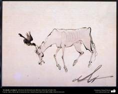 Arte islamica-Il maestro Hosein Behzad- "Il cavallo e l'uccello"-214