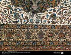 Tapete Persa - Detalhe da ornamentação de um tapete, feito na cidade de Isfahan, Irã, no ano de 1911