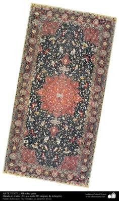 Arte islamica-Artigianato-Tappeto persiano,arricchito con un tipo specifico di metallo-1542 D.C-127