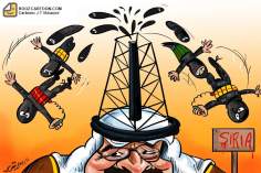 Arabia Saudí ocupa el primer lugar de atentados suicidas en Siria! (Caricatura)