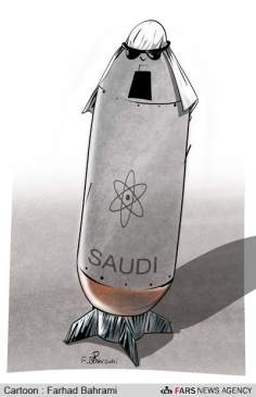 عربستان سعودی به دست گرفتن سلاح های هسته ای (کاریکاتور)