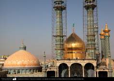 Islamic Architecture - View of minarets and domes at the shrine of Fatima Masuma in the holy city of Qom.