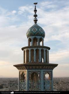 Islamic Architecture - View of a minaret of the shrine of Fatima Masuma and view of the holy city of Qom - 80
