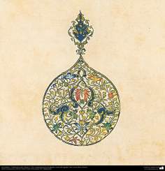  Islamische Kunst - Persisches Tazhib-stil &quot;Shams-e&quot; -Sol-; (Verzierungen der Seiten und Texten vom Koran) - 25 - Tazhib, &quot;Toranj&quot; und &quot;Shamse&quot; Stile (Mandala)