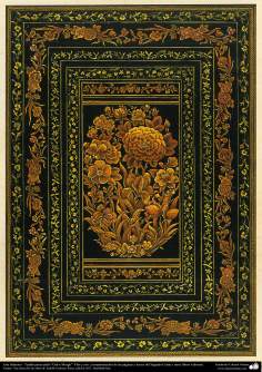 Art islamique. Le style Tazhib &quot;Gol-o Morgh&quot; Flor et de la volaille -, (pages ornementation et textes de valeur comme le Coran) - 2