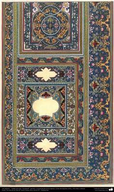 Arte islamica-Tazhib(Indoratura) persiana lo stile Goshaiesh-Ornamentale e calligrafico-50