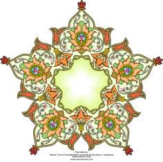 هنر اسلامی - تذهیب فارسی سبک ترنج و شمس - تزئینات از طریق نقاشی و یا مینیاتور - 87