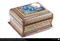 الفن الإسلامي - الحرف اليدوية الإسلامية - فن الخاتم على الخشب (خاتم كاري) – صندوق المزخرفة - 58