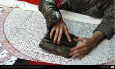 Artesanato Persa - Estampado tradicional em tecido (Chape Qalamkar) Isfahan, Irã - 6