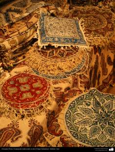 Artesanato Persa - Estampado tradicional em tecido (Chape Qalamkar) Isfahan, Irã - 14