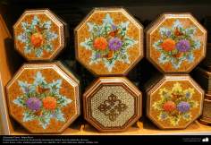 Artesanato Persa - Varios tamanhos diferentes de caixas decoradas - Khatam Kari (marchetaria e Ornamentação de objetos)