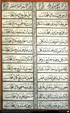 Calligraphie islamique. Nash (naskh), artistes célèbres anciens; Artiste: Zein al-Abedin Mahallati (200)