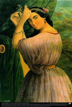 الفن الإسلامي - لوحة - لون الدهان على قماش – الاثر کمال الملک - &quot;فتاة مصرية&quot; (1878)