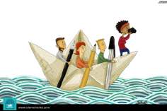 کارٹون - علم کی کشتی سے دریا سے نجات 