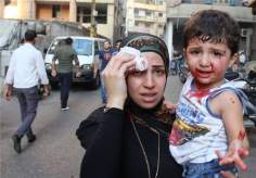 Mãe e filho, feridos em um covarde atentado terrorista em Beirute, Líbano 