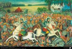 Le champ de bataille dans la journée de l&#039;Achoura. 7 - Cafétéria style de la peinture traditionnelle