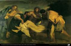 El entierro de Jesús ( Estudio del original de Tiziano), (hacia 1892); Artista: Kamal ol-Molk