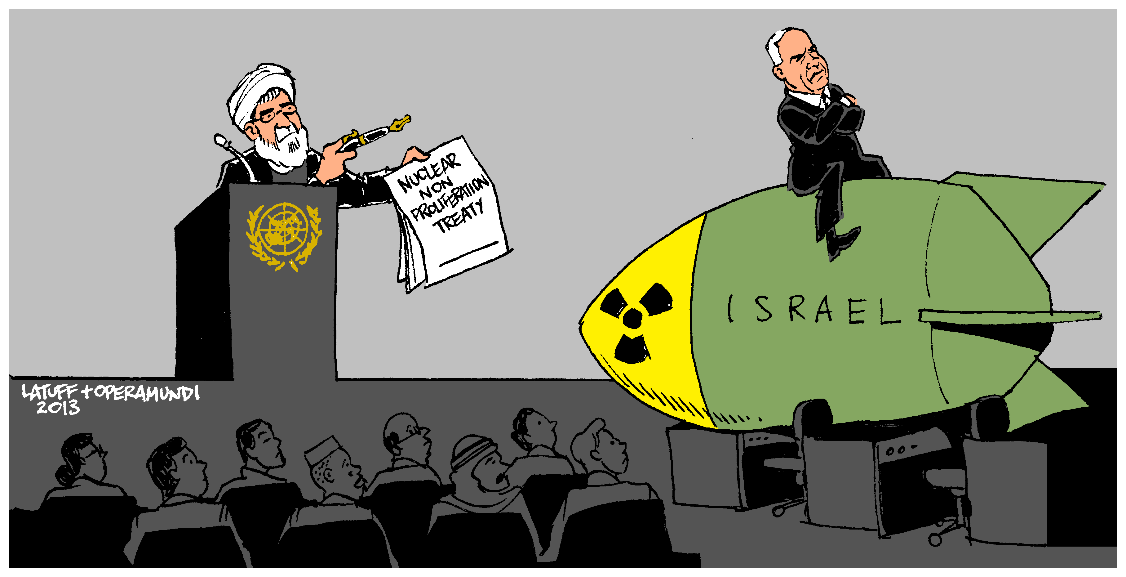 caricatura - O verdadeiro portador de armas nucleares  