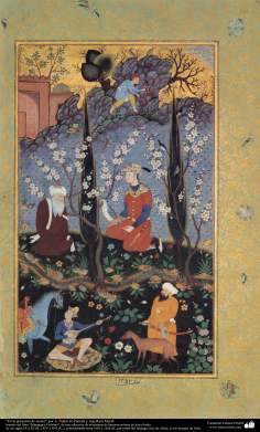 “Im Präsenz des Asketen”- Miniatur Buch  “Muraqqa-e Golshan” - im Jahr 1605 und 1628 - Miniaturen aus dem Buch Muraqqa-e-Golshan - Bilder
