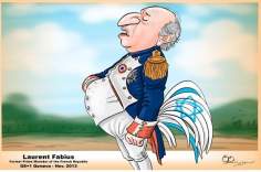 France, puppet of Israel,according hinders Iran-G5 + 1 (caricature)