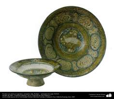 イスラム美術（動植物の形で装飾されている陶器鉢-　カシャン、１３世紀前半） -60