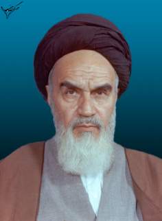 Imam Khomeini posa para uma foto