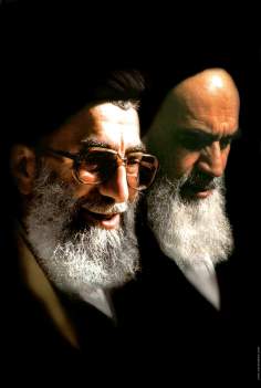 پوسٹر - امام خمینی اور ایت اللہ خامنہ ای - ۲۸