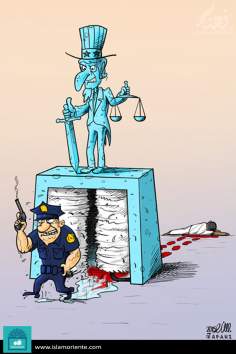 Caricatura - A justiça americana 