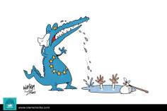 les larmes de crocodile(caricature)‎