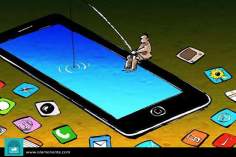 Modern fishing (caricature)