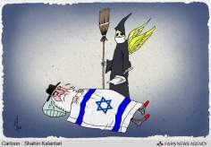 Der Tod des religiösen, extremistischen und rassistischen Anführers der Zionistischen Regime (Karikatur) - Bilder