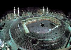 Holy Sanctuary of Islam In Mecca - The Sacred Kaabah sorrounded by millions of muslims praying to Allah