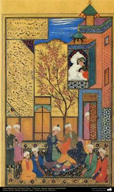 Miniatura Persa-“Tolerancia, teniendo esperanza al tratamiento”-tomado del libro “Bustan” del poeta “Sa&#039;di”- hecho en 1562 dC.