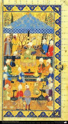 イスラム美術 （Sa&#039;di詩人のブスタン・ゴレスタン作品からのペルシャミニチュア傑作、17世紀）－１０