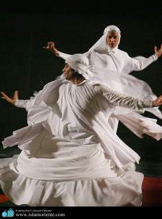 Islâmismo e a artre - Bailarino e bailarina muçulmanos