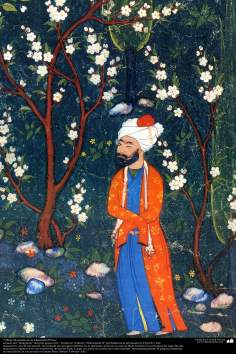 اسلامی فن - ایرانی مینیاتور پینٹنگ  - ایران کے مشہور شاعر فردوسی کی کتاب &quot;شاہنامہ&quot; کی &quot;شاہ اسماعیل&quot; ایڈیشن سے ایک پینٹنگ - ۲