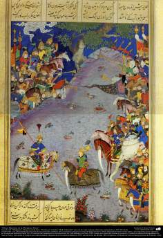 Arte islamica-Capolavoro di miniatura persiana,&quot;Shahname&quot;,libro di gran poeta iraniano&quot;Ferdosi&quot;-Edizione di Shah Tahmasbi-24