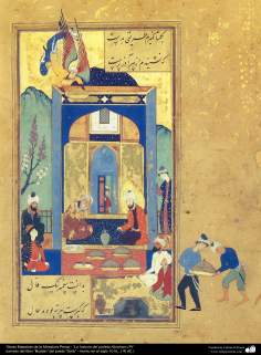 Meisterstücke der persischen Miniatur - “Die Geschichte des Propheten Abraham (P)”- im Buch, Bustan von Saadi (9) - Islamische Kunst - Miniaturen aus den Büchern des Poeten Sadi, "Bustan", "Golestan" und "Kollektionen"