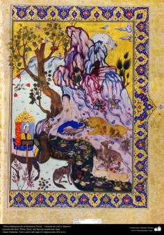 Obras-primas da miniatura Persa - História de Leili e Maynun - do livro &quot;Pany Gany&quot; do poeta iraniano Abdur-Rahman Yami