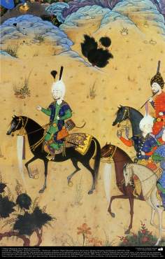 Arte islamica-Capolavoro di miniatura persiana,&quot;Shahname&quot;,libro di gran poeta iraniano&quot;Ferdosi&quot;-Edizione di Shah Tahmasbi-45