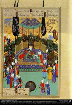 Meisterstücke der persichen Miniatur, entnommen aus Shahname vom großen, iranischen Poeten Ferdowsi - Shah Tahmasbi Edition - 36 - Islamische Kunst