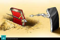 کارٹون - آج کی میڈیا کی وجہ سے کتاب کی موت