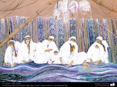 Исламское искусство - Живопись - Чернила и гуашь - Выбор картины из галереи &quot;Женщины, вода и зеркало&quot; - Художник &quot;Гол Мухаммади&quot; - &quot;Женщины любят ткать&quot;