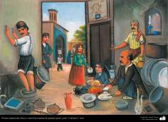 Pintura tradicional, fresco y mural de inspiración popular persa, estilo Cafetería - 24