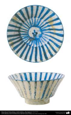 イスラム美術（対称線で装飾されている陶器鉢-１３世紀前半） -10