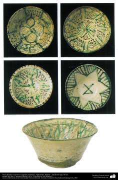 Islamic pottery - Bowls with symmetrical plant motifs - Afghanistan, Bamiyan - late twelfth century AD. (37)